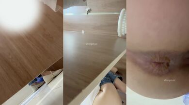 写字楼抄底一个疑心很强的实习生学妹，只拍到了她的嫩菊花和半个